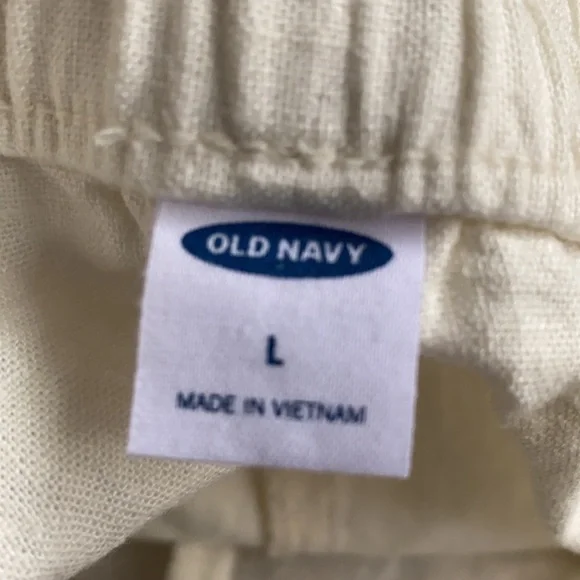 Old Navy linen blend tassel tie front shorts, Sz L - Picture 3 of 4